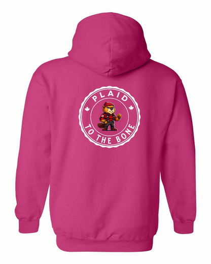 Plaid to the Bone Beaver Left Chest and Back Pullover - Gildan Canada (sewn Internationally)