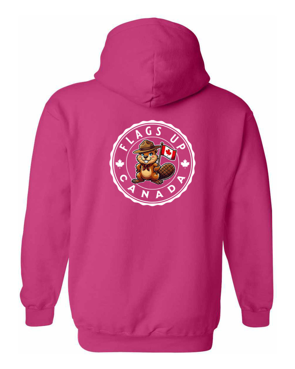 Flags Up Female Beaver Left Chest And Back  Pullover - Unisex