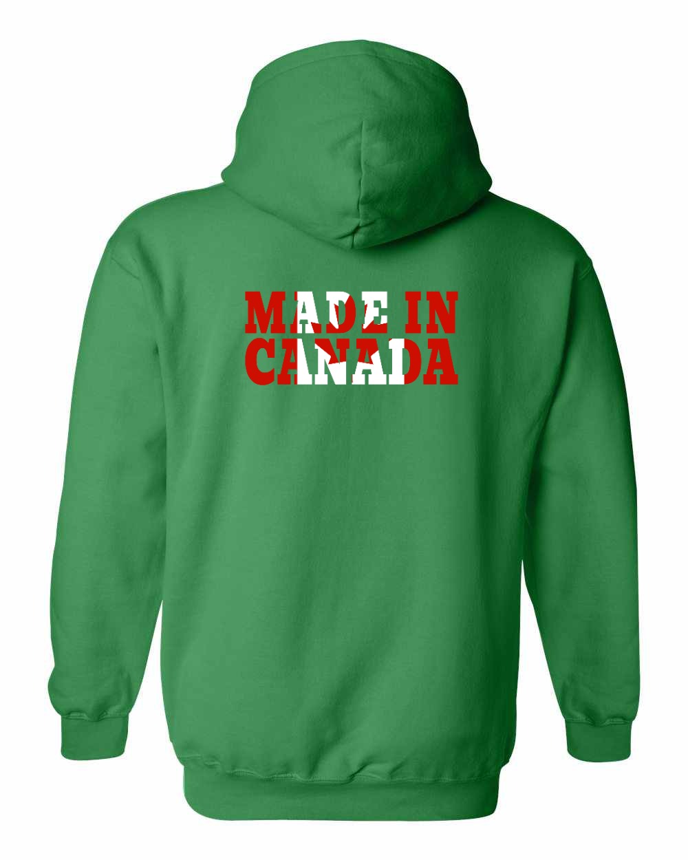 Made in Canada Flag Background Left Chest and Back Pullover - Gildan Canada (sewn Internationally)