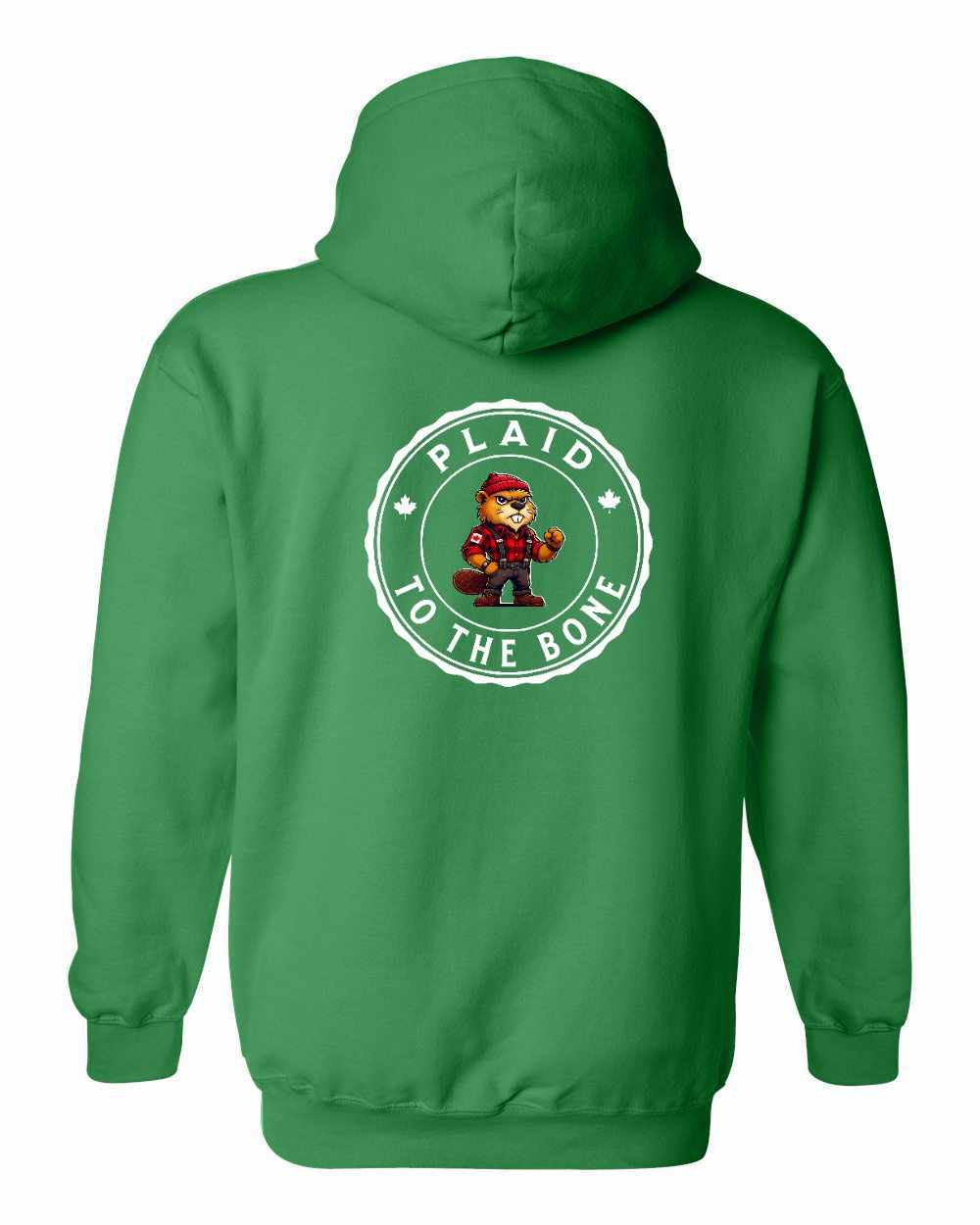 Plaid to the Bone Beaver Left Chest and Back Pullover - Gildan Canada (sewn Internationally)