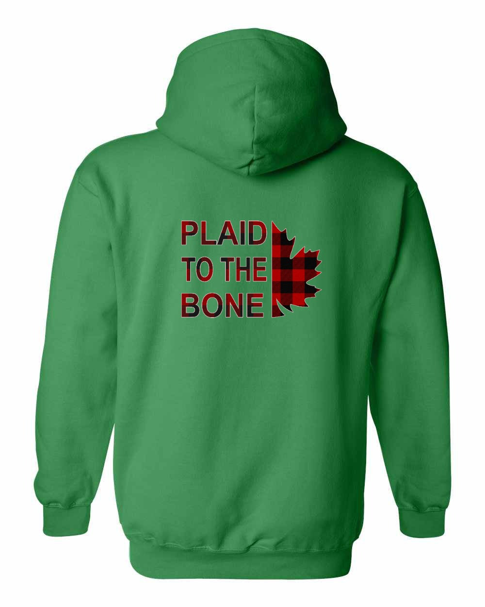 Plaid to the Bone Stacked Leaf Left Chest and Back Pullover - Gildan Canada (sewn Internationally)