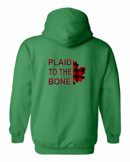 Plaid to the Bone Stacked Leaf Left Chest and Back Pullover - Gildan Canada (sewn Internationally)