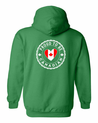 Proud to be Canadian Heart Flag Left Chest and Back Pullover - Gildan Canada (sewn Internationally)