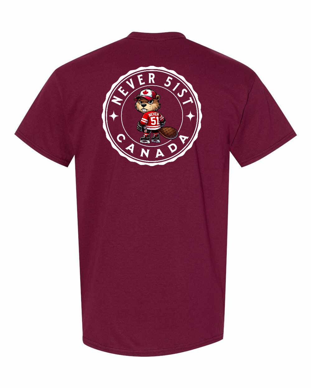 Never 51st Beaver Left Chest & Back Men's Tee
