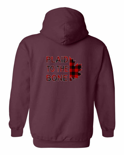 Plaid to the Bone Stacked Leaf Left Chest and Back Pullover - Gildan Canada (sewn Internationally)