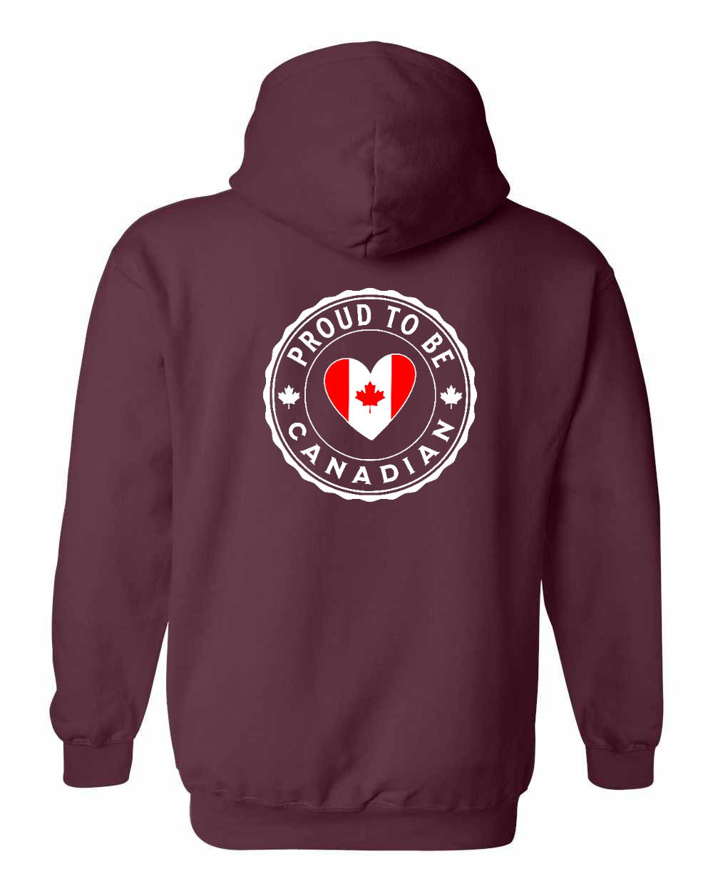 Proud to be Canadian Heart Flag Left Chest and Back Pullover - Gildan Canada (sewn Internationally)