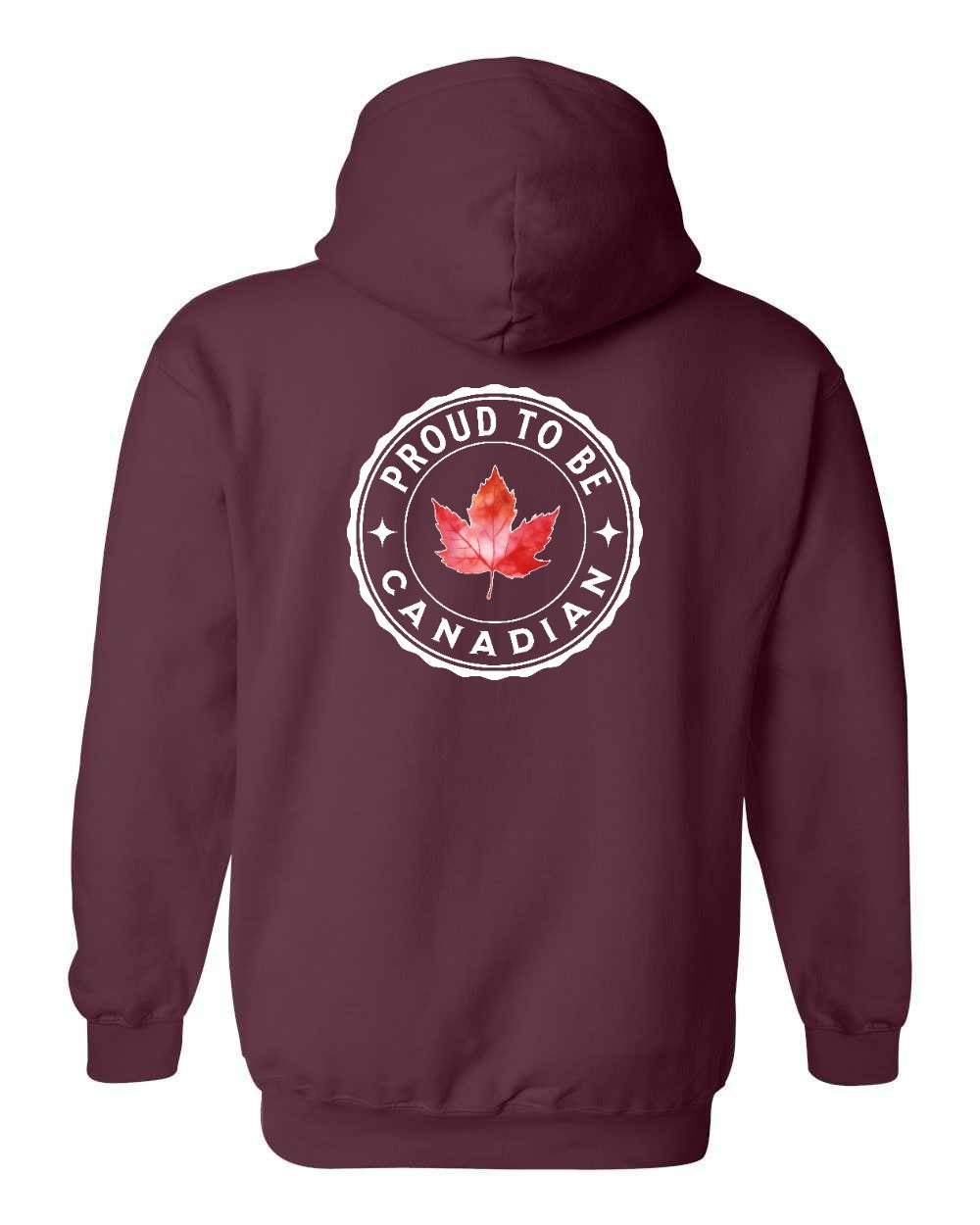 Proud to be Canadian leaf Left Chest and Back Pullover Hoodie