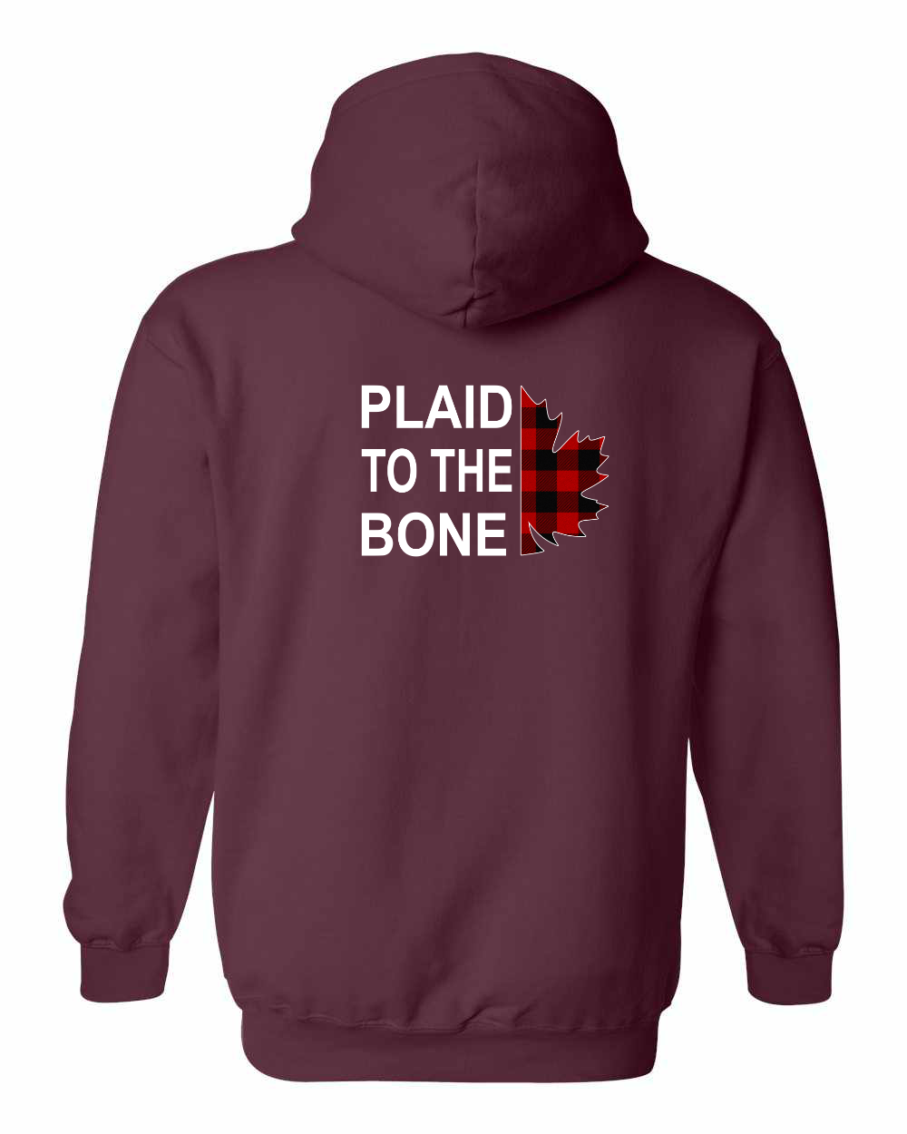 Plaid to the Bone Stacked Leaf Left Chest and Back Pullover