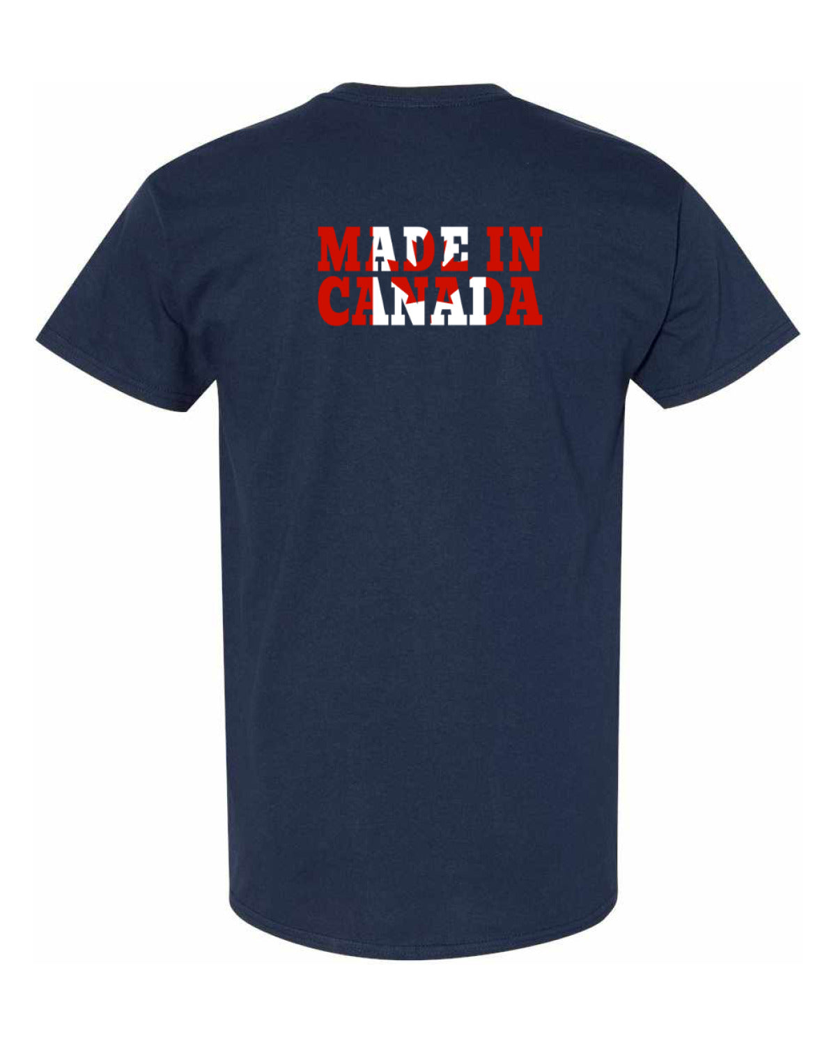 Made in Canada Flag Background Left Chest And Back Men's Tee