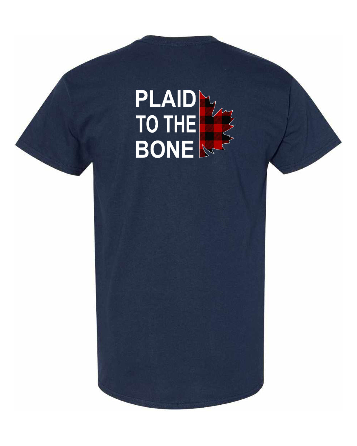 Plaid to the Bone Stacked Leaf Left Chest and Back