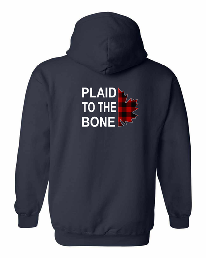Plaid to the Bone Stacked Leaf Left Chest and Back Pullover