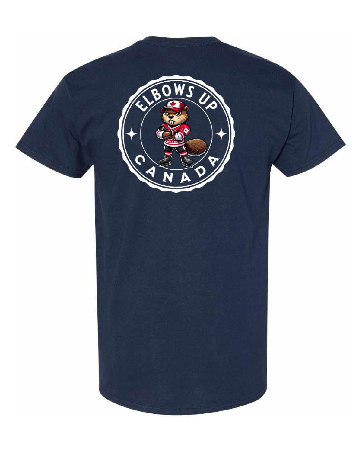 Elbows Up Beaver Left Chest & Back Men's Tee