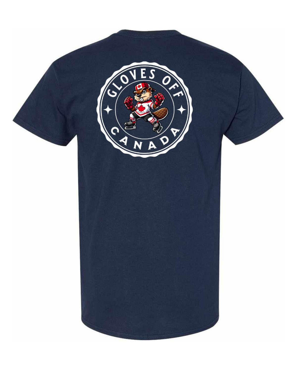 Gloves Off Beaver Left Chest and Back Men's Tee
