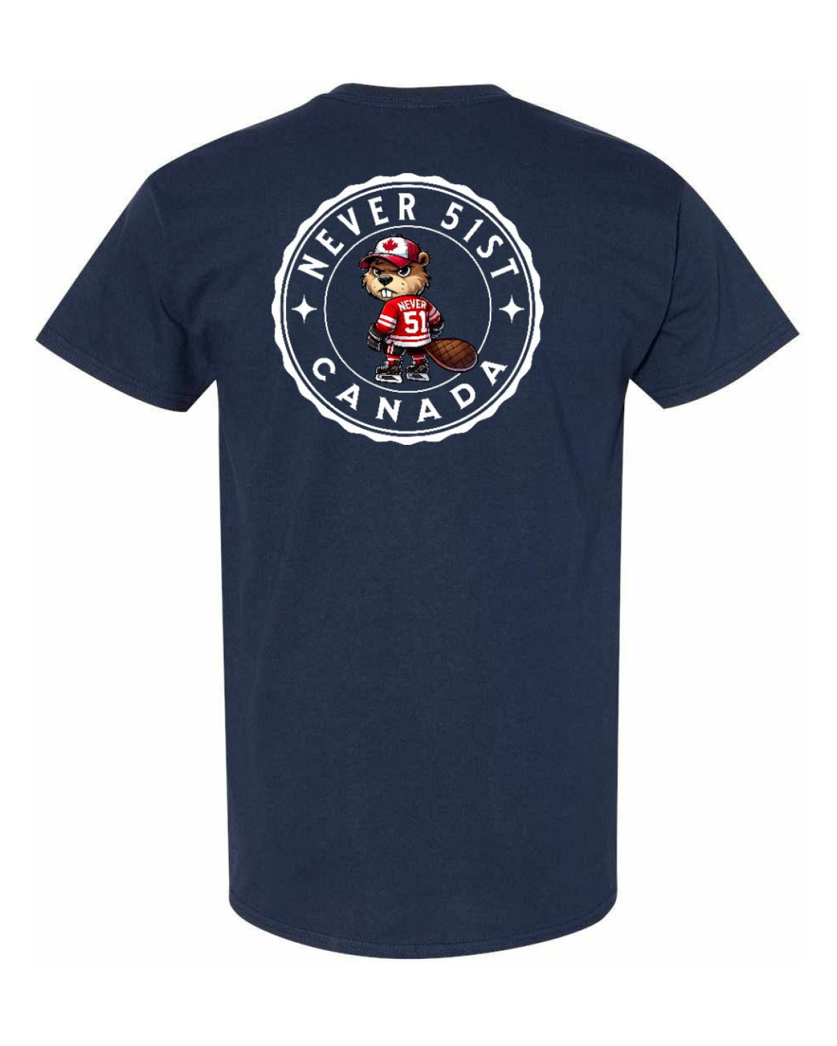 Never 51st Beaver Left Chest & Back  Men's Tee