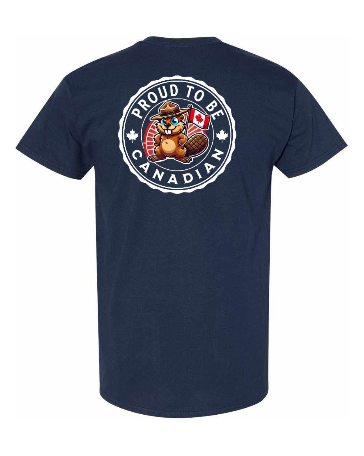 Proud to Be Canadian Beaver Left Chest & Back Men's Tee