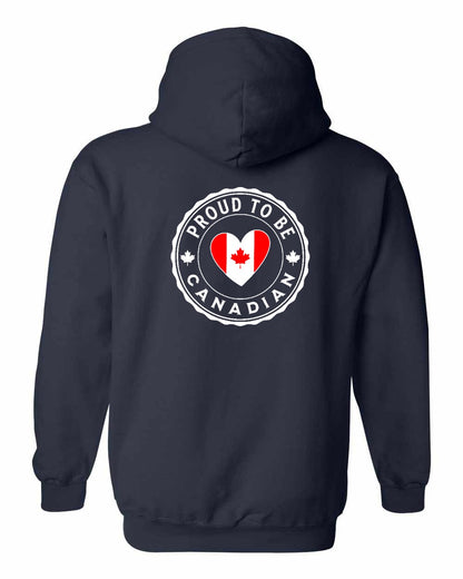 Proud to be Canadian Heart Flag Left Chest and Back Pullover - Gildan Canada (sewn Internationally)