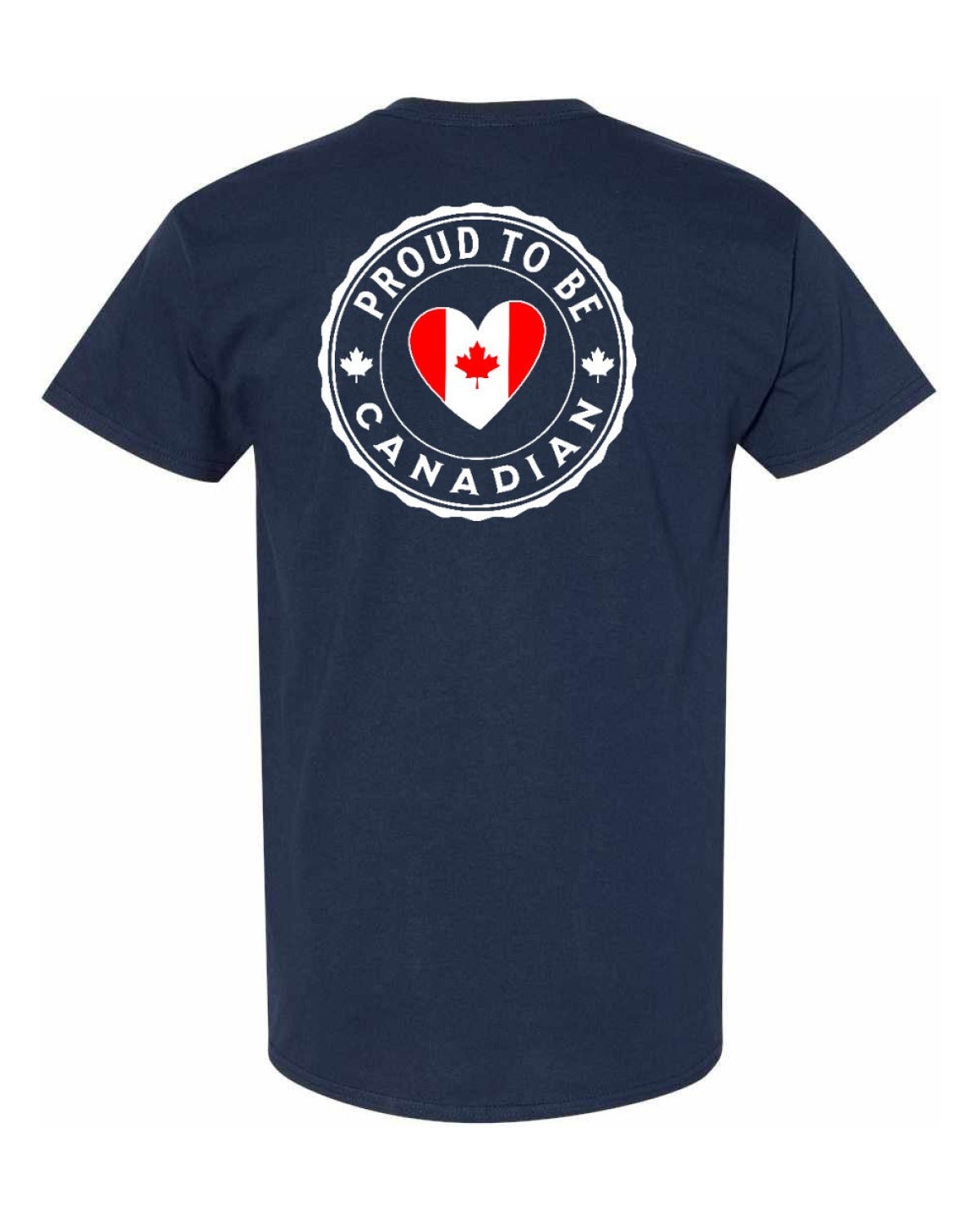 Proud Canadian Heart Flag Left Chest & Back  Men's Tee