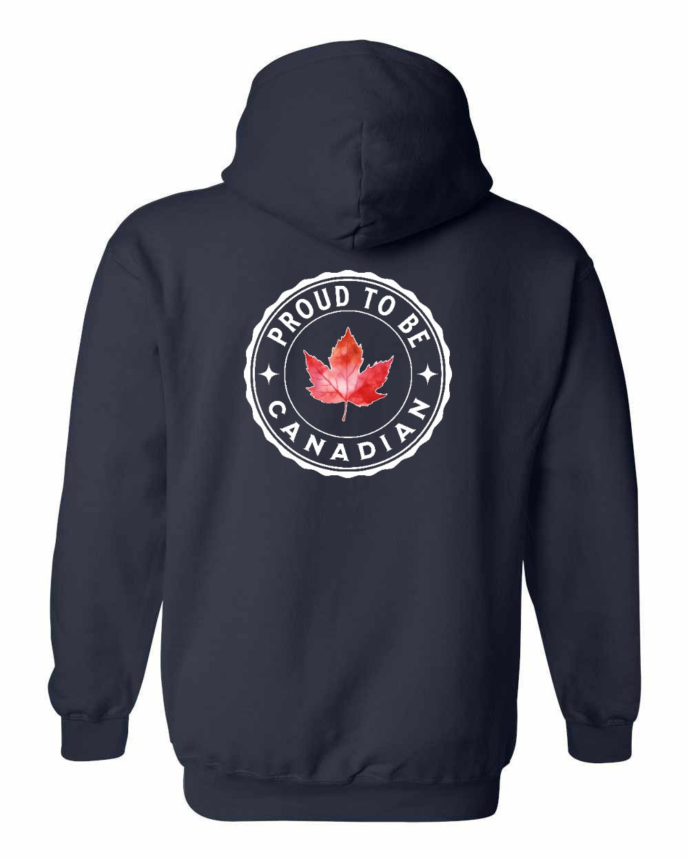 Proud to be Canadian leaf Left Chest and Back Pullover Hoodie