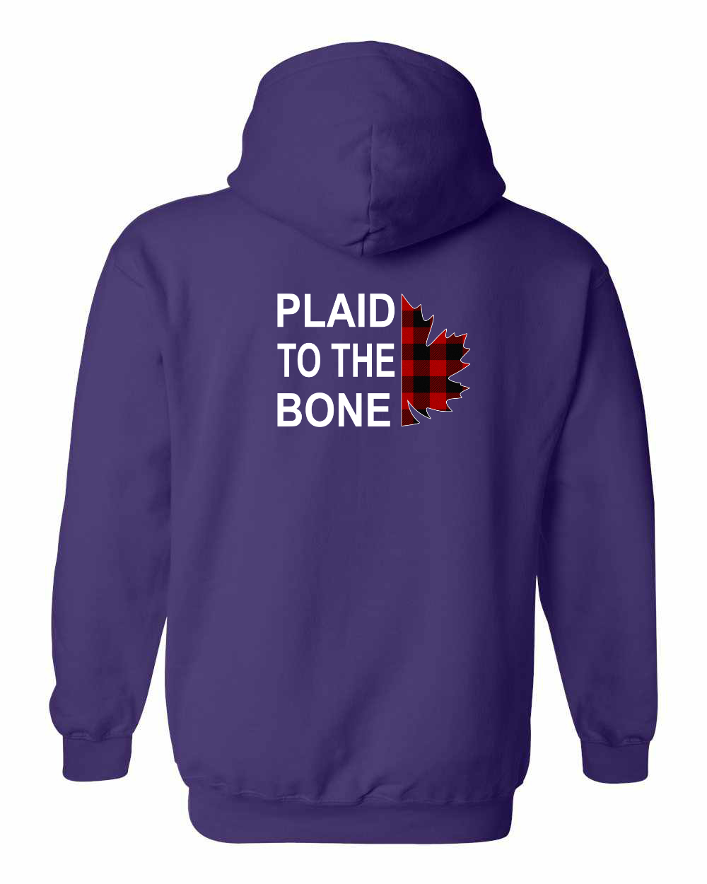 Plaid to the Bone Stacked Leaf Left Chest and Back Pullover