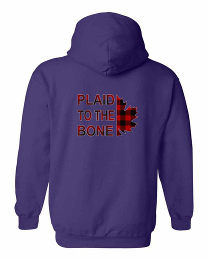 Plaid to the Bone Stacked Leaf Left Chest and Back Pullover - Gildan Canada (sewn Internationally)