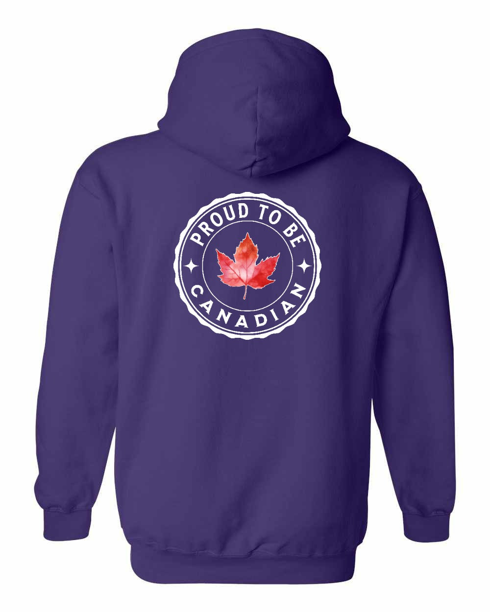 Proud to be Canadian leaf Left Chest and Back Pullover Hoodie