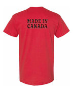 Made in Canada Plaid Background Left Chest and Back Men's Tee