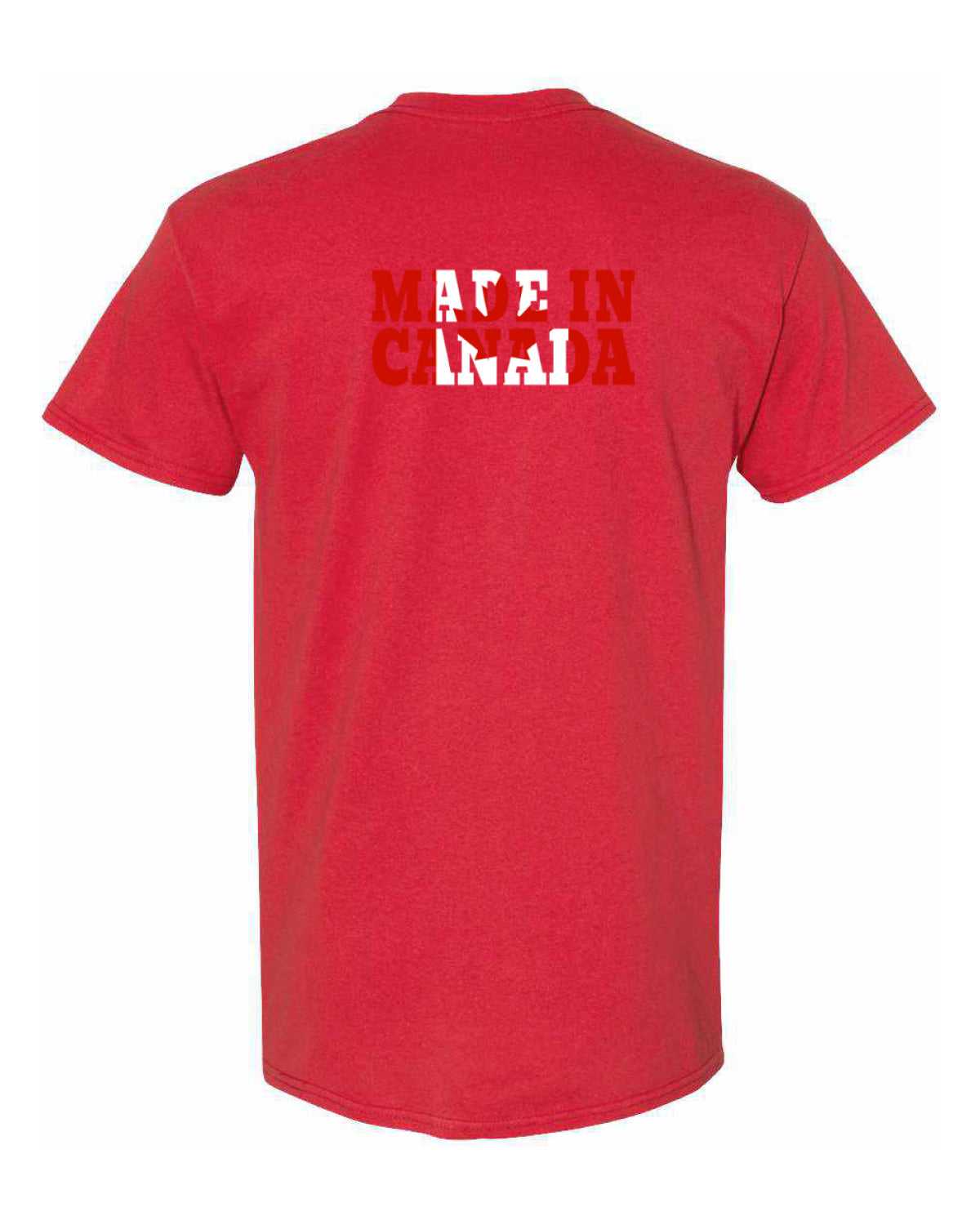 Made in Canada Flag Background Left Chest And Back Men's Tee