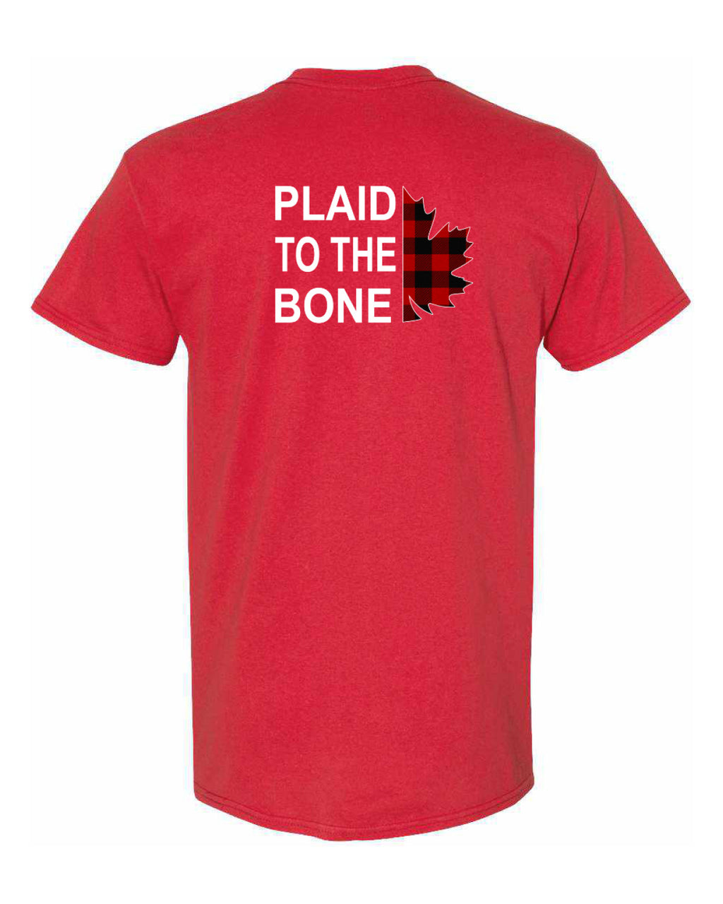 Plaid to the Bone Stacked Leaf Left Chest and Back