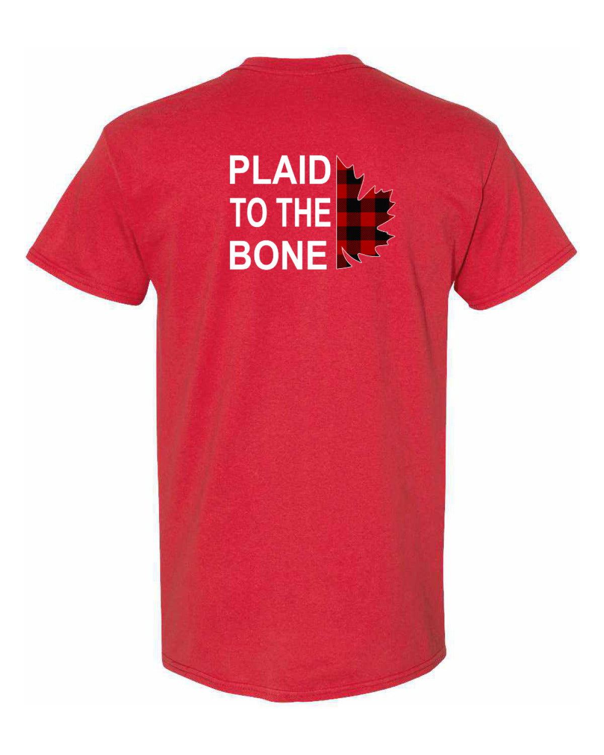 Plaid to the Bone Stacked Leaf Left Chest and Back