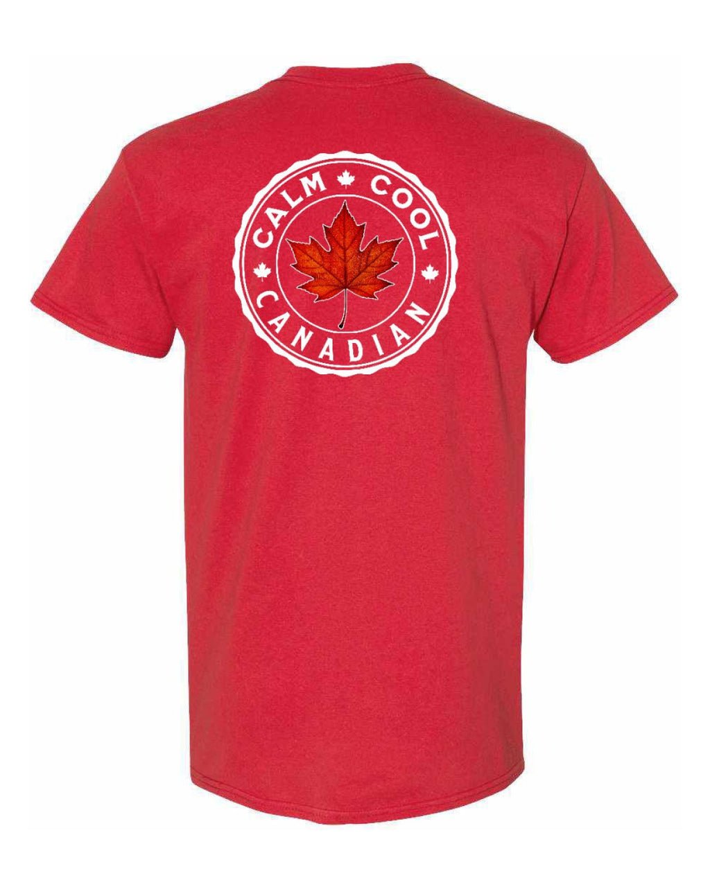 Calm Cool Canadian Leaf Left Chest & Back Men's Tee