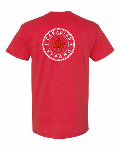 Canadian Strong Leaf Left Chest & Back Men's Tee - Gildan Canada (sewn Internationally)
