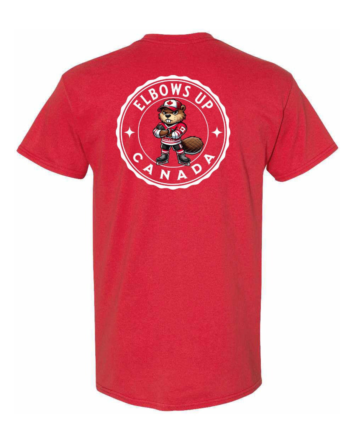 Elbows Up Beaver Left Chest & Back Men's Tee