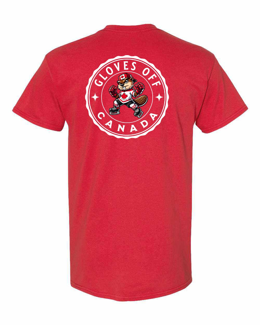 Gloves Off Beaver Left Chest & Back Men's Tee - Gildan Canada (sewn Internationally)