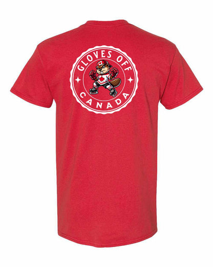 Gloves Off Beaver Left Chest & Back Men's Tee - Gildan Canada (sewn Internationally)