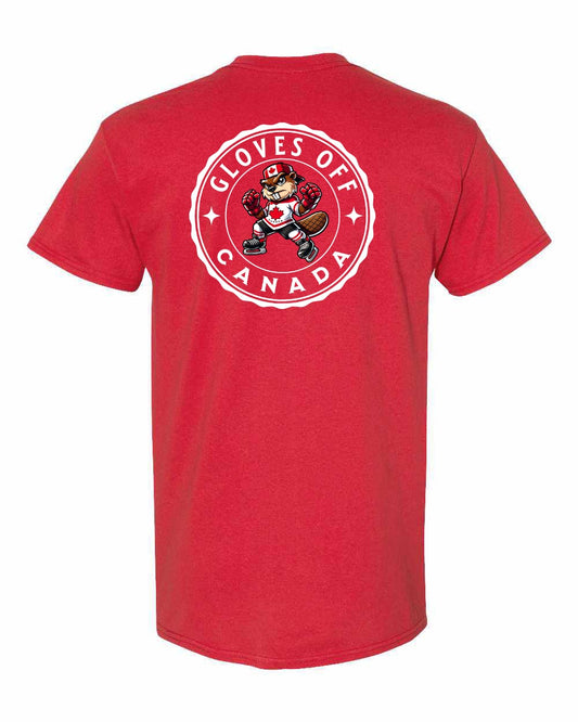 Gloves Off Beaver Left Chest & Back Men's Tee - Gildan Canada (sewn Internationally)