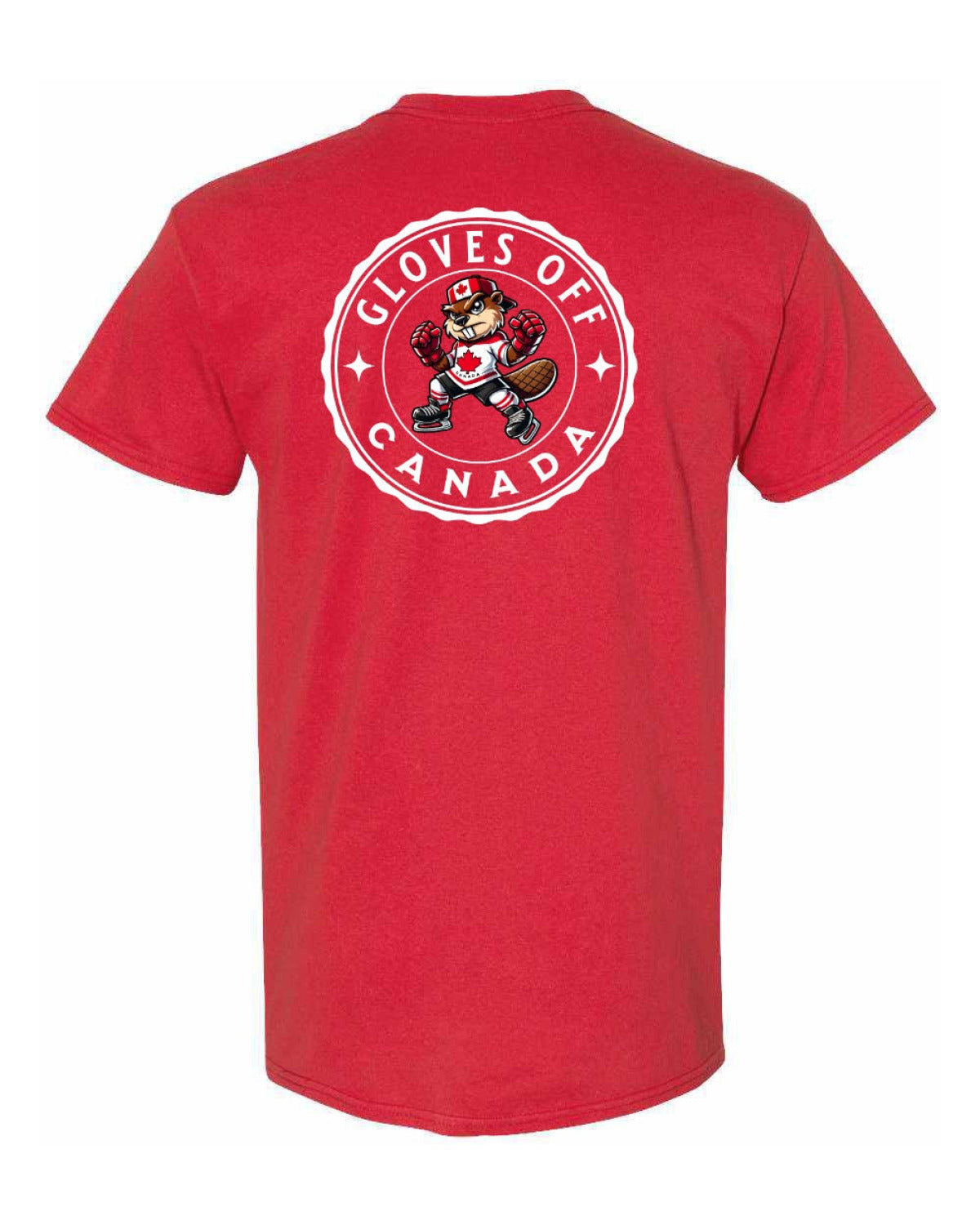 Gloves Off Beaver Left Chest and Back Men's Tee