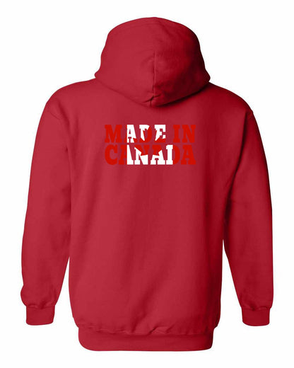 Made in Canada Flag Background Left Chest and Back Pullover - Gildan Canada (sewn Internationally)