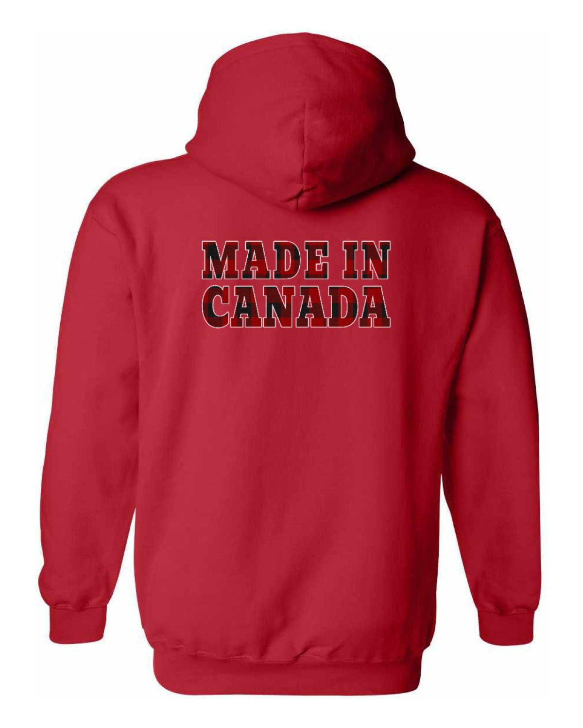 Made in Canada Plaid Background Left Chest and Back Pullover - Unisex