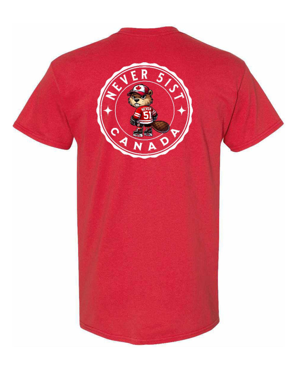 Never 51st Beaver Left Chest & Back  Men's Tee