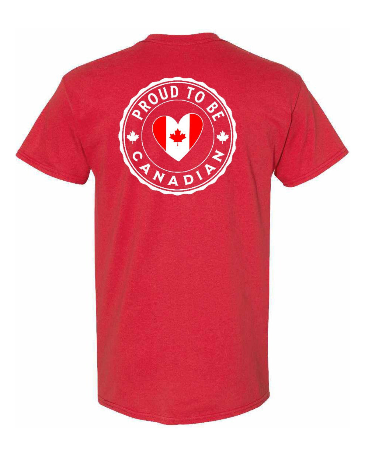 Proud Canadian Heart Flag Left Chest & Back  Men's Tee