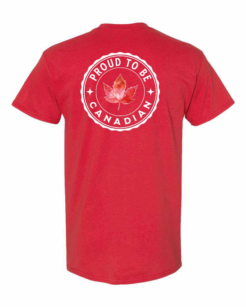 Proud to Be Canadian Leaf Left Chest & Back Men's Tee