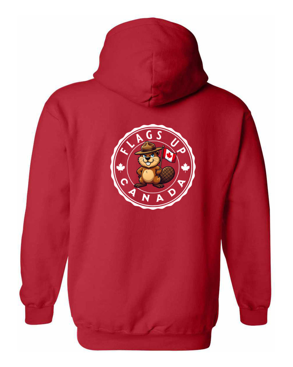 Flags Up Male Beaver Left Chest and Back  Pullover - Unisex