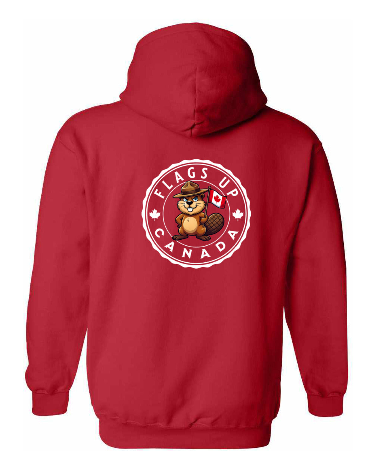 Flags Up Male Beaver Left Chest and Back  Pullover - Unisex