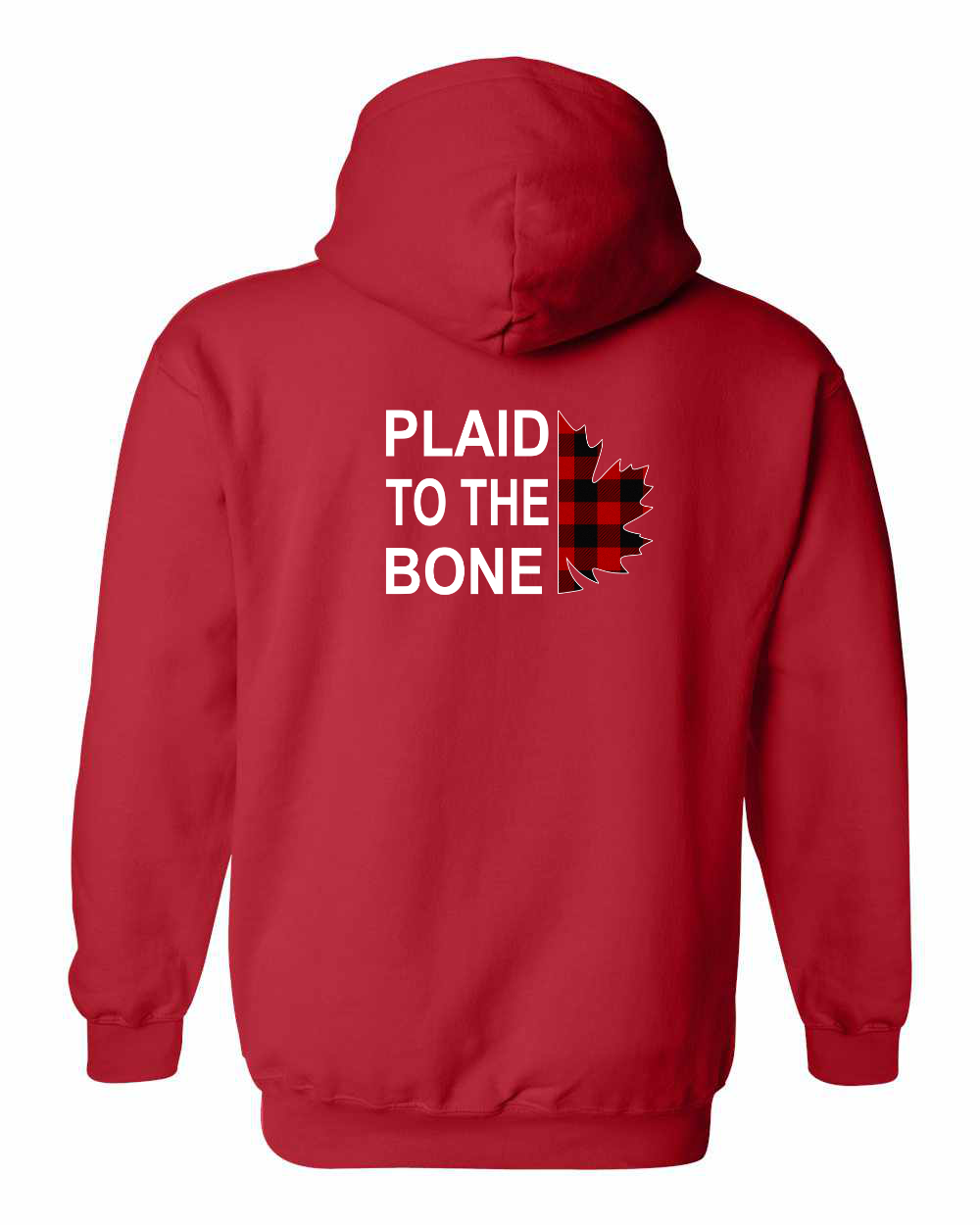 Plaid to the Bone Stacked Leaf Left Chest and Back Pullover