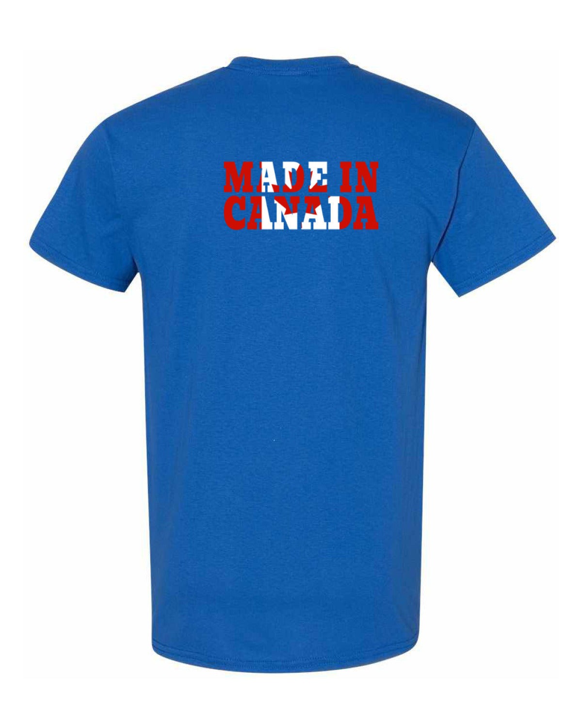 Made in Canada Flag Background Left Chest And Back Men's Tee