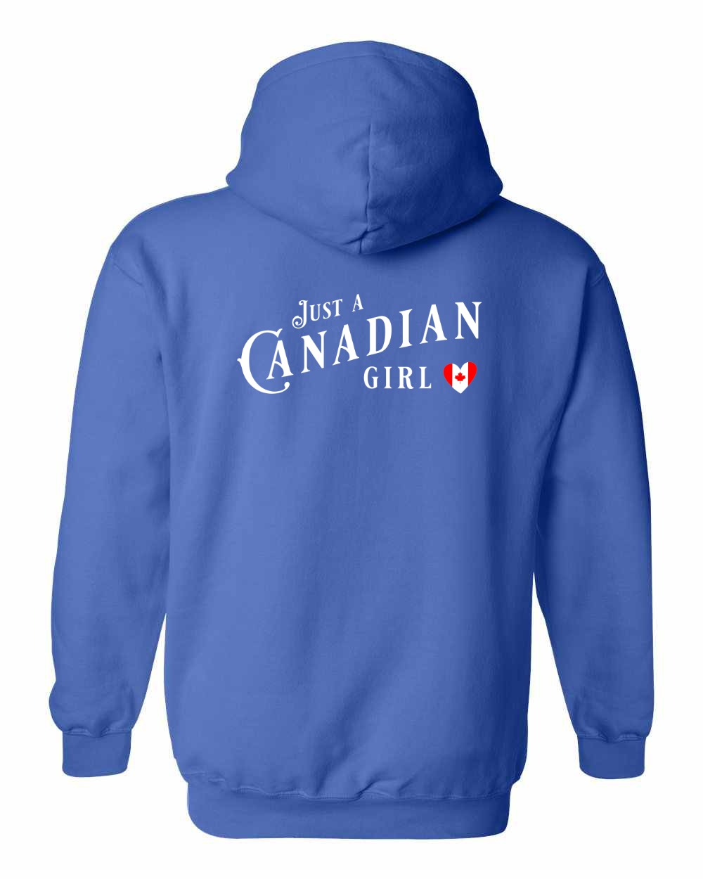 Just A Canadian Girl (Heart Flag Full) Left Chest and Back Pullover - Gildan Canada (sewn Internationally)
