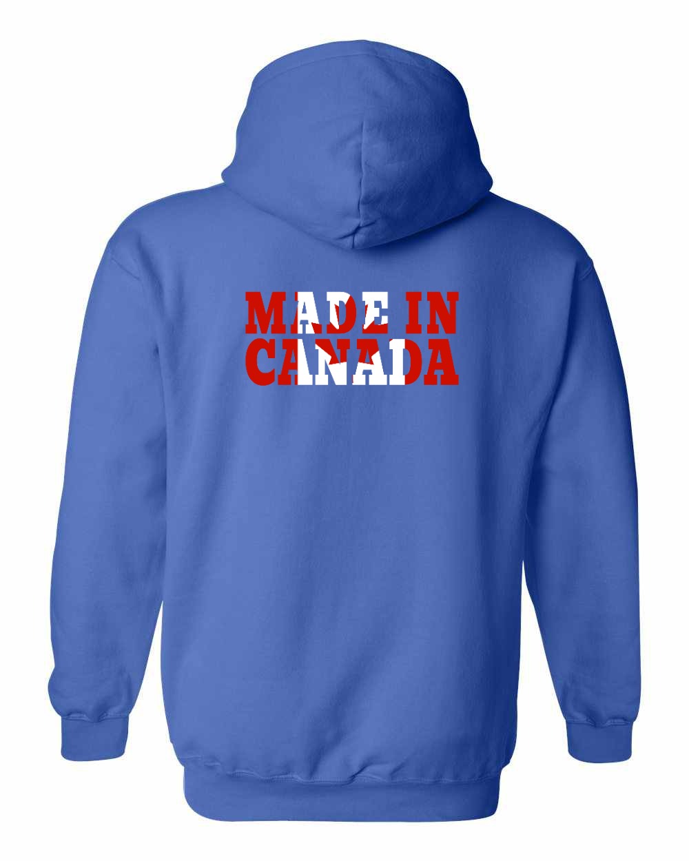 Made in Canada Flag Background Left Chest and Back Pullover - Gildan Canada (sewn Internationally)
