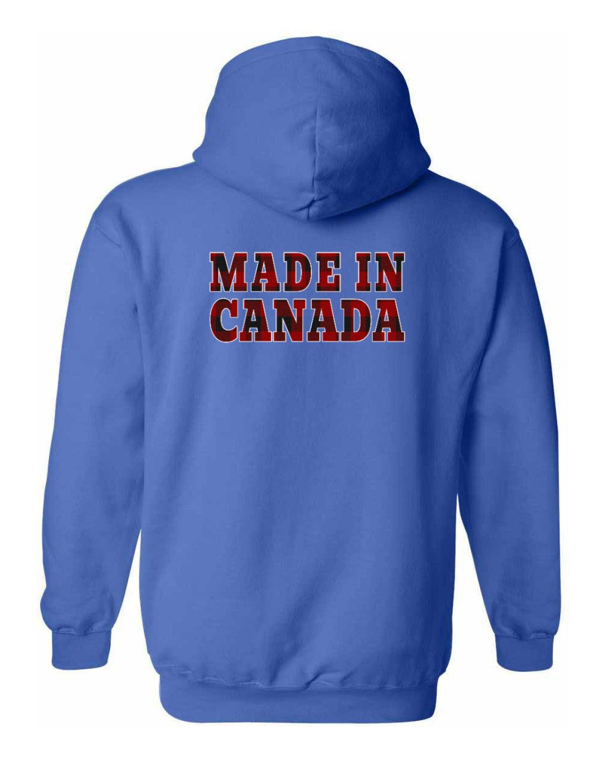 Made in Canada Plaid Background Left Chest and Back Pullover - Unisex