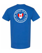 Proud to be Canadian Proud to be Heart Flag Left Chest and Back Men's Tee