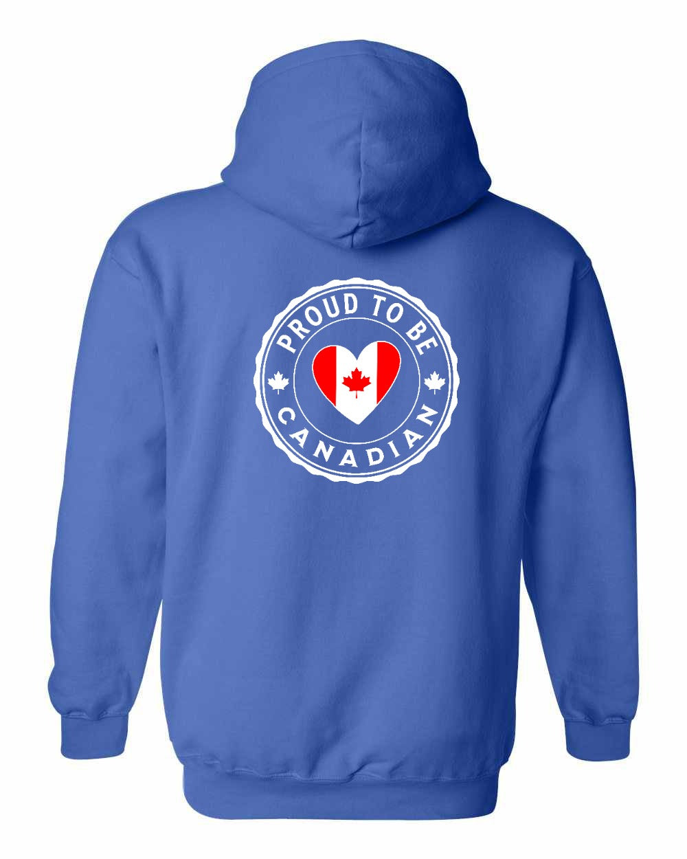 Proud to be Canadian Heart Flag Left Chest and Back Pullover - Gildan Canada (sewn Internationally)